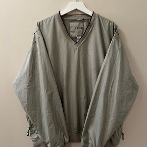 Izod Men's Vintage Beige Size XXL Pullover Golf Jacket 90s Nylon Windbreaker